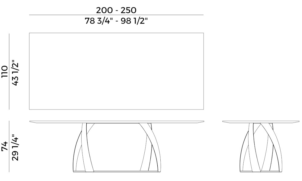 BON BON 770/TG-R | Fixed Tables | Tables | POTOCCO - Masonionline